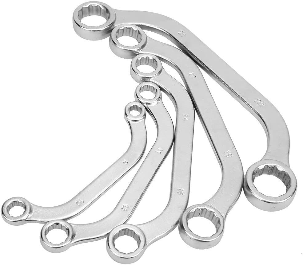 Garosa Reversible Double-Ended Metric Wrench Set 8-22mm Chrome Steel for Automotive Mechanic Tools Car Repair Maintenance (Type C)