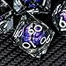 ARUOHHA DND Resin Dice Dragon Eye Dice Liquid Core Purple Sharp Edged Dice Set with Gift Box, Dungeons Polyhedral D and D Dice Set Compatible with D&D Role Playing Game D20 D12 D10 D8 D6