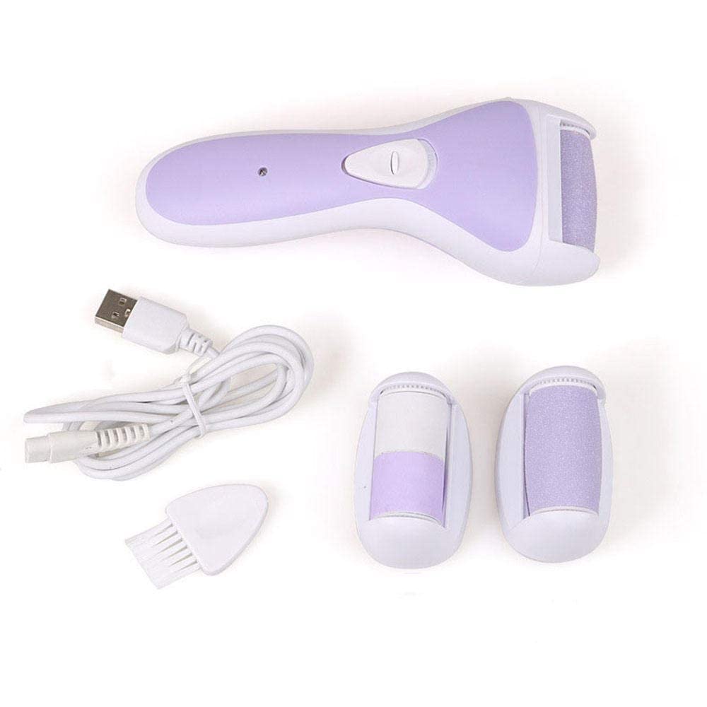 Lima per Piedi elettrica Cura del pediluvio elettrica Callus Pedicure Macchina per la Cura dei Piedi con 3 rulli Crepe dure Pelle secca e Ruvida Piedi Rimozione della Pelle Dura, Viola