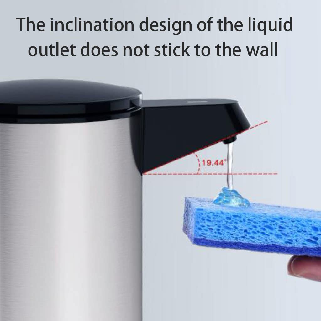 KUDLI Dispenser di Sapone da appoggio Dispenser di Liquido a rilevamento Automatico Bottiglia di Sapone da Bagno in Acciaio Inossidabile Ricaricabile 280 ml / 9,9 Once