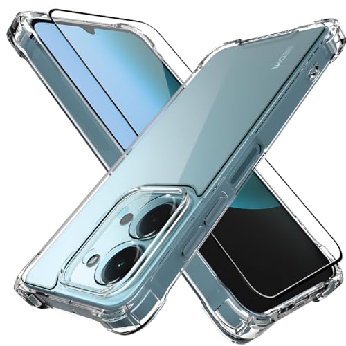Image of Back Cover Case + Screen Protector for Redmi 15c 5G | Transparent Mobile Phone Back Case Cover for Redmi 15 c | Redmi 15c 5G TPU Transparent Mobile Phone Back Cover Case