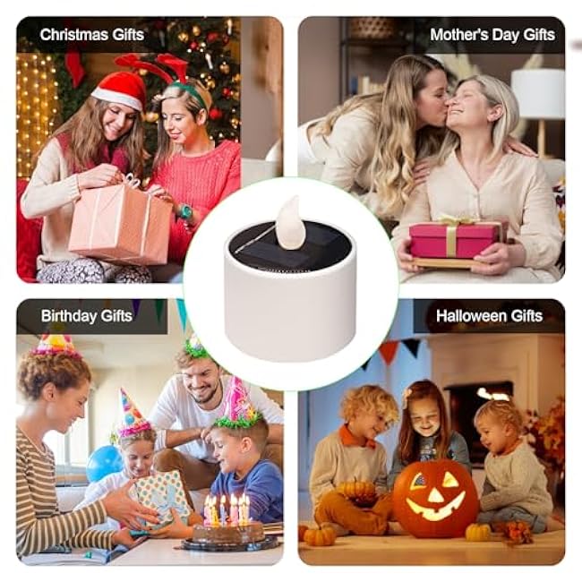 Solar Tea Lights LED Tea Light Candles 6 Pack