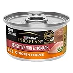 Purina Pro Plan Sensitive Skin & Stomach Wet Cat Food, Chicken Entree - 85 g Can (24 Pack)