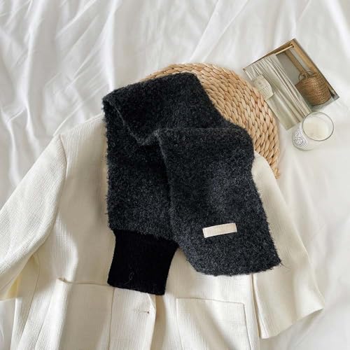 Warm Fleece Knitted Scarf - Women's Winter Pull-Through Collar Cold Weather Neck Warmer Short Neckerchief2