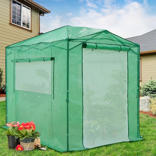 image for EAGLE PEAK 8x6 Portable Walk-in Greenhouse Instant Pop-up Indoor Outdo
