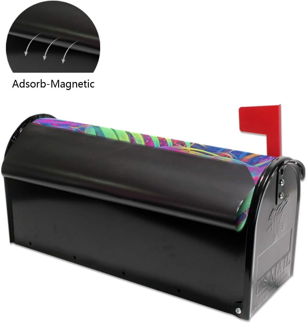 WOOR Tropical Leaves Magnetic Mailbox Cover MailWraps Garden Yard Home Decor for Outside Standard Size-18"x 20.8"
