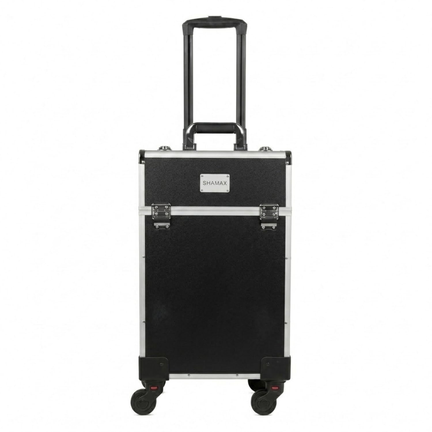 Professional Rolling Makeup Case, Cosmetic Organizer Trolley, Manicure Storage Vanity Locks- Trolley for Hairdressers, Salons, Beauty Lovers - 360° Universal Wheels (Black Silver)-image-48