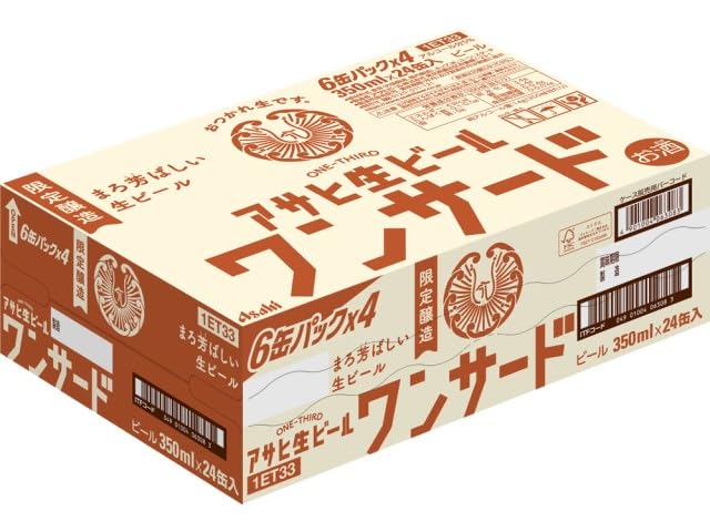 アサヒ ワンサード 350ml×24缶 Amazon.co.jp: アサヒ 生ビール ワンサード [ 350ml×24本 ]（マルエフ