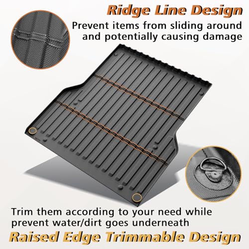 Image of TripleAliners Truck Mat Compatible with 2005-2023 Toyota Tacoma 5FT Accessories, Truck Bed Mat Heavy Duty Custom Fit All Weather Protection TPE Pickup Liner