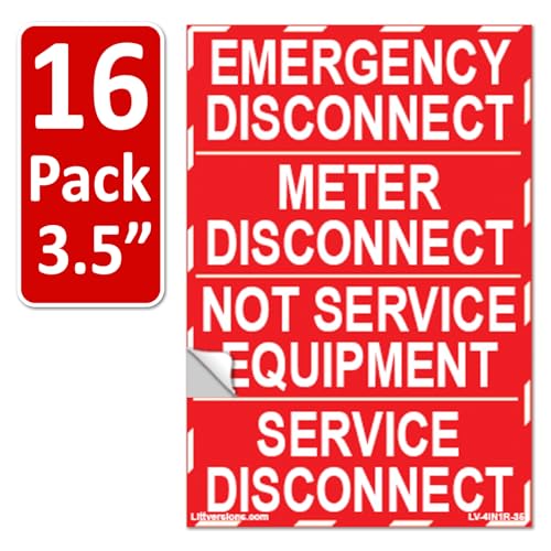 Littversions 16 Pack 3.5"x 1.25" NEC Compliant Emergency Service Meter