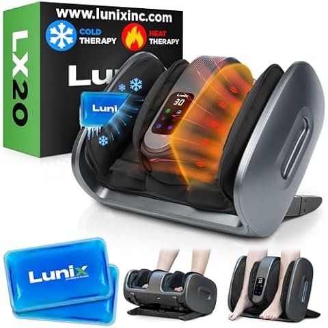 Lunix LX20 Feet Massager for Pain Relief and Circulation, Shiatsu Foot Massager for Plantar Fasciitis and Neuropathy, Foot and Calf Massager with Heat, Ankle Massager Cover