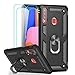 LeYi Samsung Galaxy A20S Case (Not Fit A20) with Tempered Glass Screen Protector [2 Pack], [Military Grade] Defender Protective Phone Case with Car Ring Holder Kickstand for Samsung A20S JSFS Black