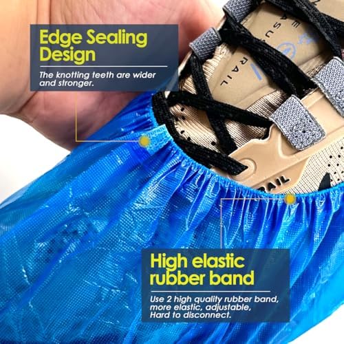 Shoe Covers Disposable - 200 Pack (100 pairs) Premium Shoe & Boot Covers Non-slip Shoe Booties for Guest Repairman, Fits Up to US Men's 11 & US Women's 13 - 2