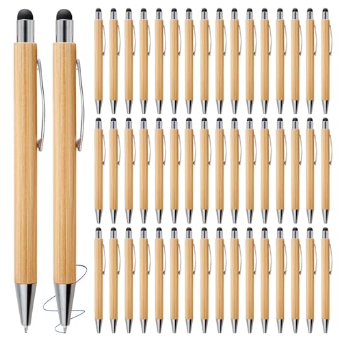 Durabilità: Grazie alla mina ricaricabile, la penna a sfera in bambù con touch pen è particolarmente sostenibile e affidabile, una penna a sfera con touch screen a lunga durata e alternativa sostenibile alle penne usa e getta.