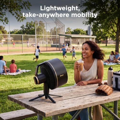 Shark FlexBreeze 2-in-1 Pedestal and Tabletop Fan, Charcoal, FA202 | Corded/Cordless, Indoor/Outdoor, Pedestal to Tabletop, up to 24-Hr Battery, up to 70 Ft of Power, 5 Speeds - image 9