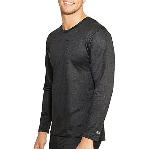 Duofold Men's Mid Weight Varitherm Long Sleeve Crew Neck Thermal Shirt, Black, Large Cover