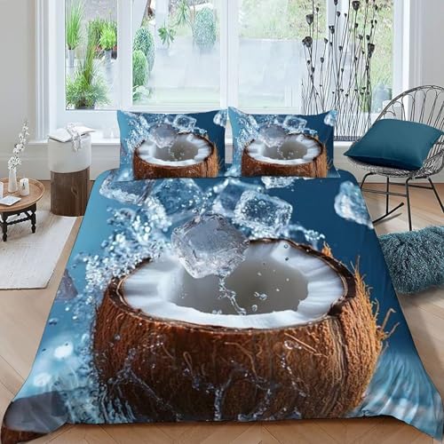 Housse de couette double 200x200cm microfibre imprimé 3D - 3