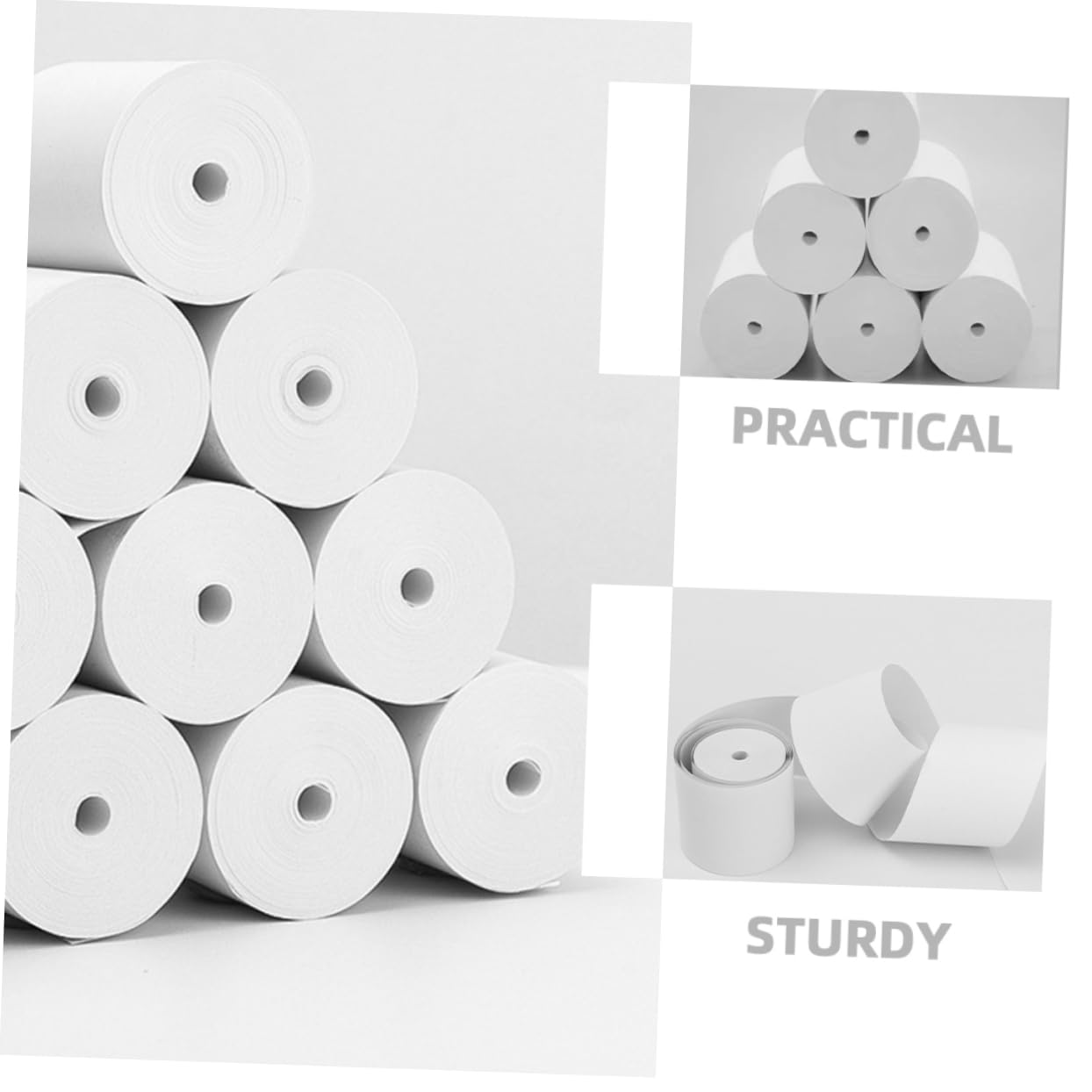 25 Rollos de Papel Térmico para Impresora de Tickets Blanco Almacenamiento Cómodo 57 Mm