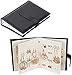 Yiluana Jewelry Organizer, Portable Earring Holder Pu Leather Travel Jewelry Organizer Case with Foldable Book Design for Girls Women (Black)