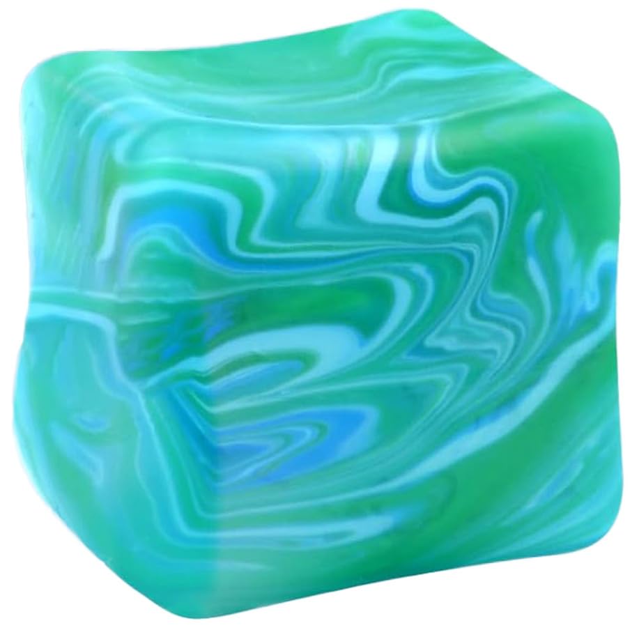 Nice Cube, Ice Cube Stress Relief Fidget Toys, Squishy Color Doh Cube Squeeze Toys for Kids Adults, Sensory Hand Exercise Stress Balls for Autism Anxiety Relief (#Green)