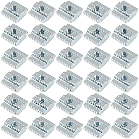Nutenstein Schwer,T-Nut Hammermutter,Kohlenstoffstahl T Nutenstein Set,Nutenstein Nut 8 - Typ B,M8 Nutsteine Set T-Nut,Für Aluminiumprofil-Extrusionsschlitz 30-Serie,(M8/30-Serie),30 Stück Cover