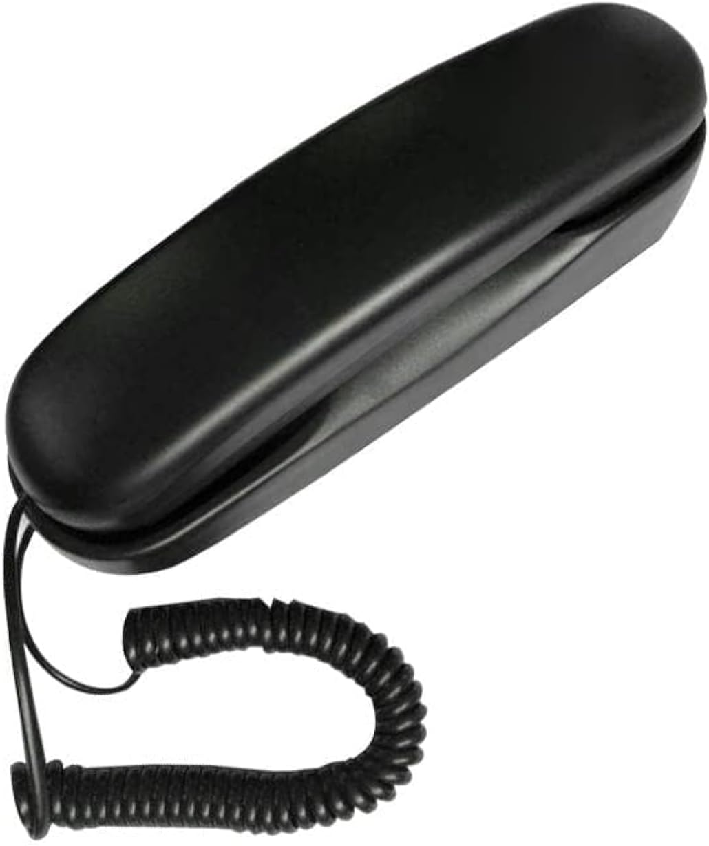 Trimline Corded Phone Black Slim Landline Corded Phone for Seniors Desk/Wall Mountable Telephone Home