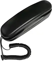 Celular com fio TelPal preto fino telefone com fio para idosos/mesa de parede, telefone para casa