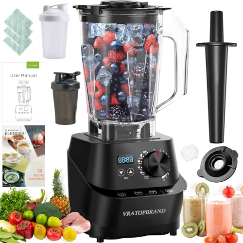 Catálogo para Comprar On-line Licuadora Man Precio Top 5. 41 VRATOPBRAND Licuadora Profesional 1500W, Licuadora Autolimpiable con Vaso de 2L Apta para Lavavajillas, 10 Velocidades Ajustables, 6 Funciones para Limpieza, Frutos Secos, Zumo,...