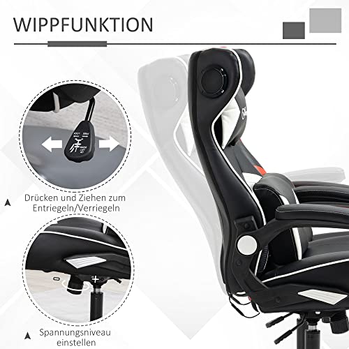 Chaise de gaming ergonomique en cuir synthétique durable avec coussin lombaire - 7