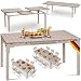 KESSER® Gartentisch ausziehbar Esstisch 180/240x90cm erweiterbar bis 8 Personen Ausziehtisch mit pulverbeschichtetem Stahl-Gestell & HDPE Tischplatte Wetterfest & UV-Beständig