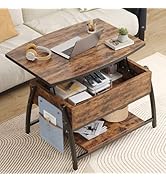 Bestier 昇降式ローテーブル 幅106 収納棚付き ダークグレー Bestier ローテーブル 昇降式 センターテーブル 幅106 リフティング