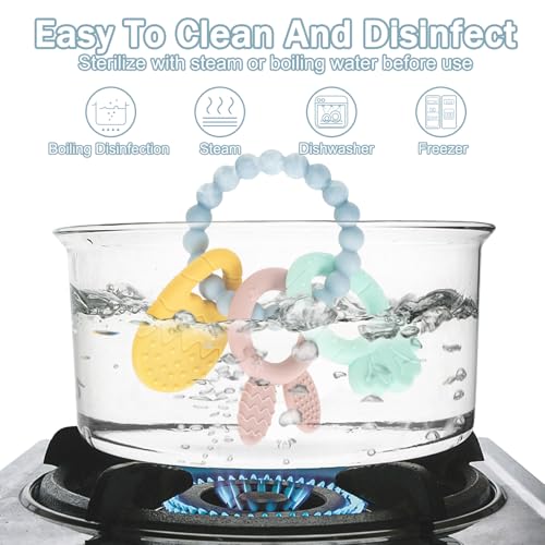 CLDY Silikon-Osterei/Karotte/Hasen-Kombinationm, Baby-Beißring, Zahnungshandschuh für Babys, Babyspielzeug ab 3 Monaten, Silikon-Beißring für Kleinkinder, Ostergeschenke für kleine Jungen und Mädchen