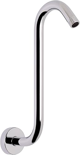 HarJue Brazo de ducha en forma de S, tubo de extensión de cabezal de ducha de altura alta, conexión estándar de 12 pulgada con brida, impresionante