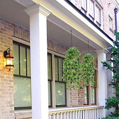 XHXSTORE 2Pcs Fake Trailing Plant Artificial Hanging Vines Plants Plastic Weeping Greenery Drooping Faux Boston Ivy Plants Leaves UV Resistant Garland for Indoor Outdoor Wall Baskets Decoration