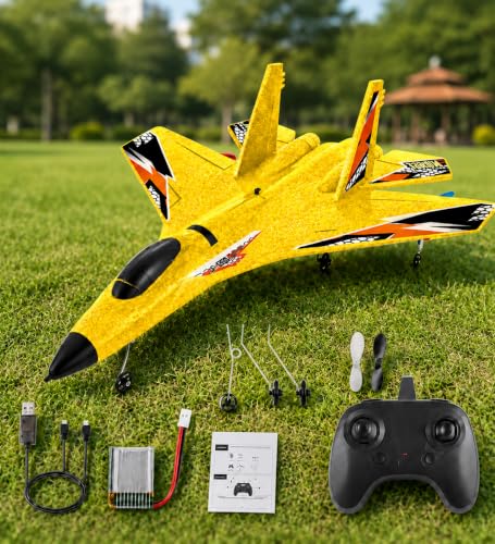 Image of ZY-530 RC Fighter Jet, 2.4GHz Radio Control Airplane, EPP Foam, LED Lights, 6-Axis Gyro, 44x32x13 cm, for Kids & Beginners
