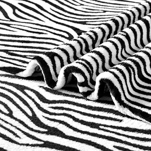 Bnuitland Zebra Print Fleece Flannel Blanket,300 Gsm Double Sided Super Soft Flannel Bed Throw, Blanket For Adults And Kids,Black And White Lightweight Fuzzy Home Decor Blanket(50X70 Inch) #TOP3