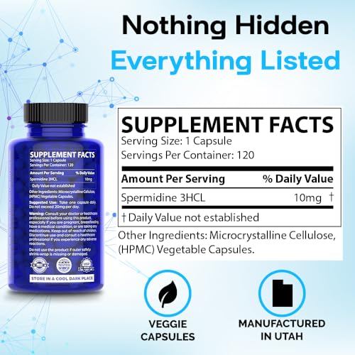 image for Chemist Labs Ultimate Spermidine Supplements for Men and Women, 100x F