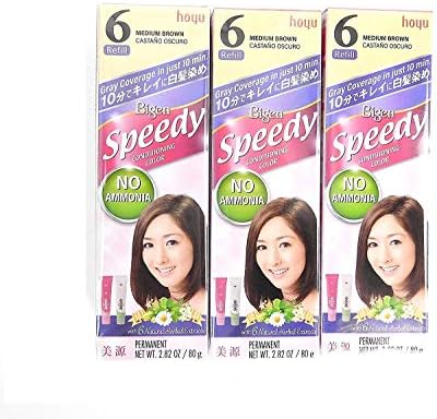 Bigen Speedy Conditioning Color (#6 Medium Brown) Refill Pack of 3 No Ammonia