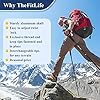 TheFitLife Nordic Walking Trekking Poles - 2 Packs with Antishock and Quick Lock System, Telescopic, Collapsible, Ultralight for Hiking, Camping, Mountaining, Backpacking, Walking, Trekking (Red)