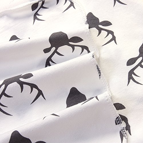 Iwoka Soft Newborn Baby Deer Print Blanket Bedding Blanket Wrap Swaddle Blanket Bath Towel+Hat (Deer Print) #TOP6