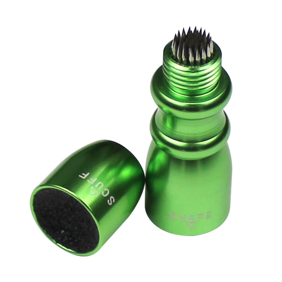 Scott Edward 3-in-1 Pool Cue Tip Tool, Billiard Cue Accessories, Scuffer Shaper and Aerator, for Men, Husband, Friends (Green)
