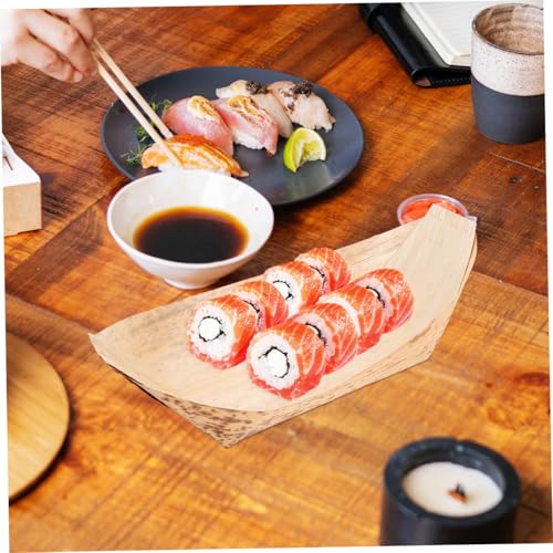 Platos desechables con forma de bote para sushi 40pcs miniatura 3