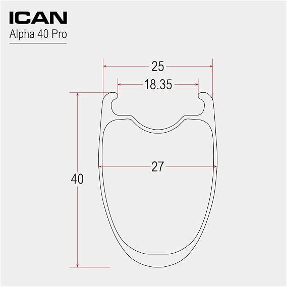 ICAN Alpha 40/50/55 Pro 1421g/1502g/1521g Carbon Road Bike Wheelset 700C Rim Brake Clincher Tubeless Ready