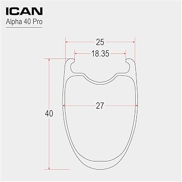 ICAN Alpha 40/50/55 Pro 1421g/1502g/1521g Carbon Road Bike Wheelset 700C Rim Brake Clincher Tubeless Ready