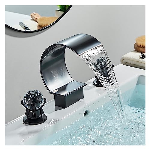 Robinet pont mont baignoire avec écoulement cascade et commande double manette - 6