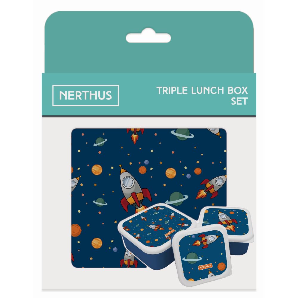 Boîtes Alimentaires NERTHUS Pour Enfants - Lot De 3 - Empilables Sans BPA - Hermétiques