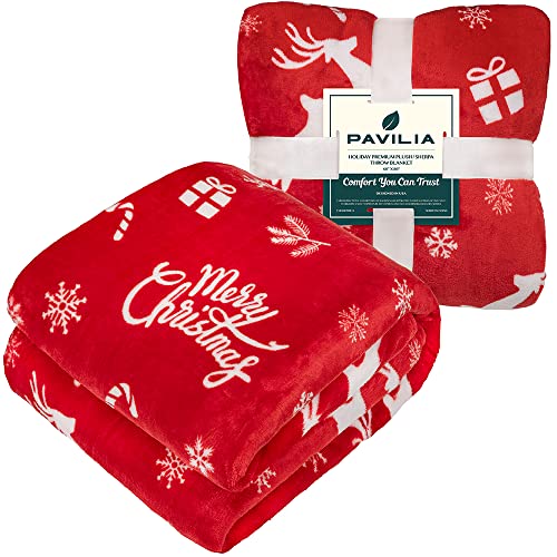 Couverture de Noël sherpa de qualité supérieure grand plaid réversible