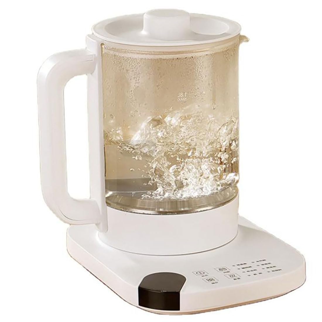 HLGKBY Health Pot, 1.8L Glass Electric Kettle, 800W Tea Maker, Electric Smart Hot Tea Maker Kettle, 11 Range Temperature Warming Function, Suitable for Home and Office