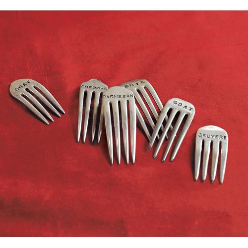 Hand Made Vintage Silver Fork Cheese Markers Goat