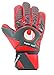 UHLSPORT - AERORED SOFT SF - Gant gardien football - Paume Latex Soft -Homme - Gris Foncé/Rouge Fluo/Blanc - Taille 9